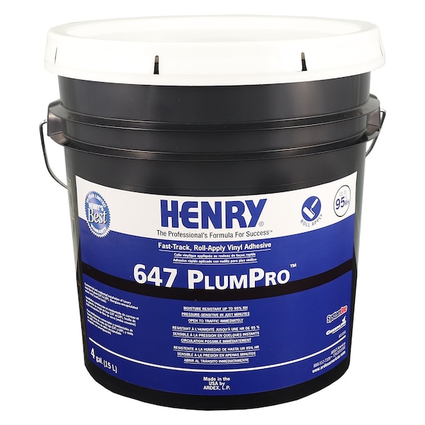 Henry 647 PlumPro Fast-Track, Roll-Apply Vinyl Adhesive 4 GAL